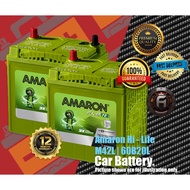 [SABAH] | AMARON CAR BATTERY | M42L | M42R / 60B20L | 60B20R | MAINTENANCE FREE | 12 MONTHS WARRANTY