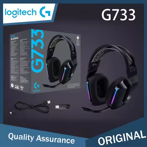 Logitech G733 Wireless Gaming Headset Over-Ear Computer Headphones 2.4G Wireless 7.1 Surround Sound 
