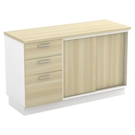 Combination Of Low Cabinet | Sliding Door With Fixed Pedestal 2D1F | 固定底柜 滑门式书柜+抽屉 | OFFICE PRO | B-