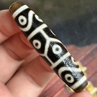 Collectible Grade [Fourteen Eyes Dzi Beads] 57 * 12㎜Rare Totem Infinite Wisdom Meaning Strong Fortun