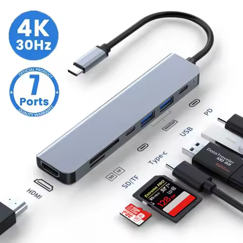 USB C Hub 4K 30Hz HDMI USB HUB PD 100W Multiport Adapter SD TF USB 3.0 2.0 Splitter Docking Station 