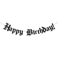 Gothic Letter Old English Birthday Banner - Funeral Banner for 20th 30th 40th Birthday