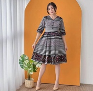 kadita dress / dress tenun wanita tenun endek premium
