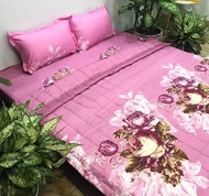 Bộ Chăn Ga Gối Cotton Poly - Hình Hoa Chùm Hồng ( 3 Món 4 Món 5 Món )