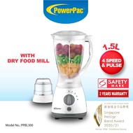 PowerPac Blender 2 in 1 with 4- speed control selections (PPBL300)