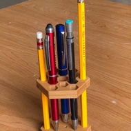 原是竹藝 孟宗竹層積板 六角形頂天立地 筆座