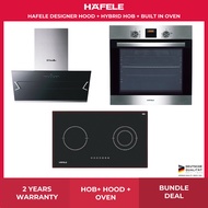 Hafele Designer Hood + Hybrid Hob (Induction + Radiant) + Built In Oven (538.61.853)