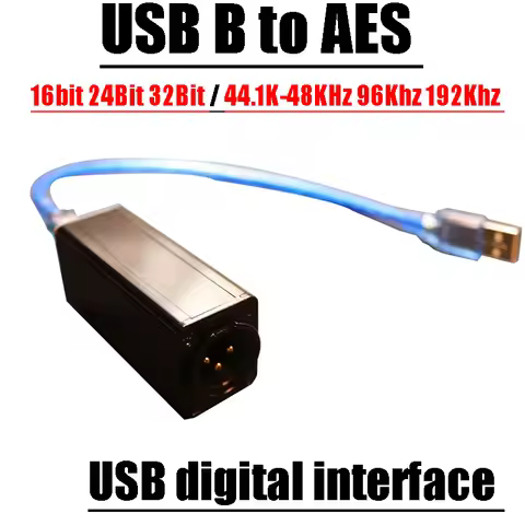 USB B To AES Digital Output USB Digital Interface 16 / 24 / 32Bit 44.1K-48KHz 96Khz 192Khz Stage Aud