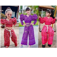 ชุดไทยประยุกต์เก๋ๆ ชุดไทยเด็กผู้หญิง ชุดผ้าลายไทย ชุดใส่ไปทำบุญ ชุดไทยเด็ก เสื้อผ้าเด็กผู้หญิง