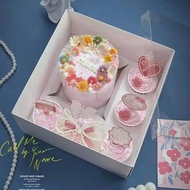 1/5 Packs Bento Cake And Cupcake Box 4-Inch Cake And 5 Cupcakes Box 10 Sets For Family Dinner Birthd