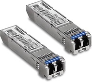 TRENDnet 2-Pack SFP to RJ45 10GBASE-LR SFP+ Single Mode LC Modules, TEG-10GBS10/2, Up to 10 km (6.2 