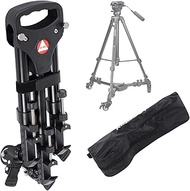 VX-600 Foldable Tripod Dolly with 3 Locking Track Wheels Pulley,Adjustable Leg Mount and Storage Bag