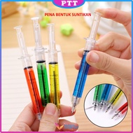 Pulpen Jarum Suntik Lucu Korean Syringe Ballpoint Pen Souvenir Aesthetic Fancy Pena Alat Tulis Anak 