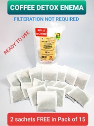Coffee for Enema Detox 15 Sachet กาแฟดีท๊อกซ์สำหรับสวนล้างลำไส้ ไม่ต้องกรอง ชนิดซองเยื่อกระดาษ ปลอดภ
