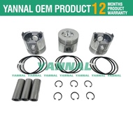 3PCS 3TNV88T 3TNV88 S3D88E-5 piston kit w/ ring set for Yanmar Komatsu engine