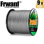 Frwanf 100M 9 Strands Fishing PE Line Braided Fishing Line Wires X9 Jigging Line Color Grey
