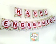 bunting flag dekorasi rustic lamaran /happy engagement /anniversary