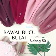 (AMINA CURVE) BAWAL NIKAH BIDANG 50 TUDUNG BAWAL BUCU BULAT END CURVE RUFFLE COTTON VOILE PLAIN BIDA