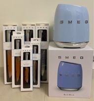 SMEG 刀具/包郵/海藍色/藍色/刀座/連6把刀/麵包刀/廚具/套裝/刀架/收納/整齊/美觀