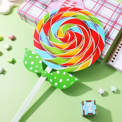 2Pcs Lollipop Props Bright Colorful Handmade Giant Candy Decorations Photo Booth Party Props Giant L