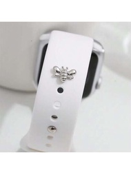 1 件銀色蜜蜂設計合金智慧手錶配件,相容於 Apple Watch,適用於 38 毫米、40 毫米、41 毫米、42 毫米、44 毫米、45 毫米錶帶
