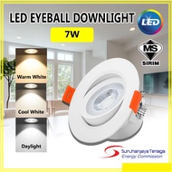 [SIRIM] LED 7W Eyeball Recessed Spotlight (Round) Downlight Home Lighting Ceiling Lights LED DownLight Lampu Siling
