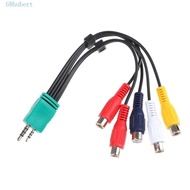 HUBERT 3.5mm + 2.5mm To 5RCA Adapter Cable, High-definition Audio Video Cable, High Performance Stable Signal 18cm Component Video Signal Line for LCD/TV/DVD/Game Console