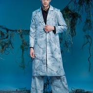INF 23AW 環保布料-長版修身印花西裝外套