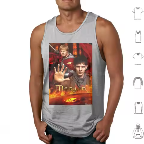 Merlin Poster Tank Tops Vest Sleeveless Merlin Merthur Arthur Pendragon Merlin Arthur Colin Morgan K