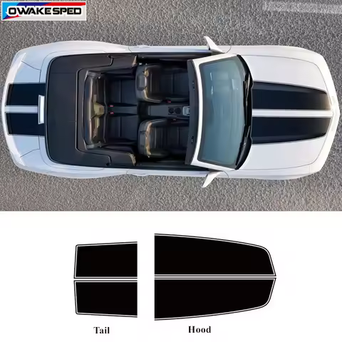 Racing Sport Stripes Creative Auto Hood Tail Decor Sticker Car Styling Vinyl Decal For Chevrolet Cam