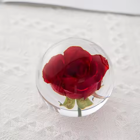 8CM Dreamy Flower Crystal Ball, Various Flower Decorated Dreamy Balls, Indoor Decorative Craft Cryst