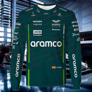 Aston Martin T-shirt Quick-drying Motorcycle 3D Long Sleeve Tee  Spanish Racer Fernando Alonso 14 Ki