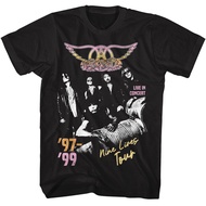 Aerosmith Nine Lives Tour 97-99 Concert Live Men'S T Shirt Rock Band Music Merch