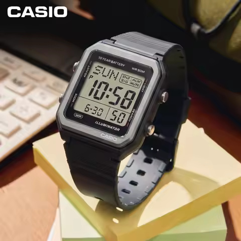 CASIO W-221H Digital Watch 10-Year Battery 50M Waterproof LED Backlight World Time Stopwatch Alarm U