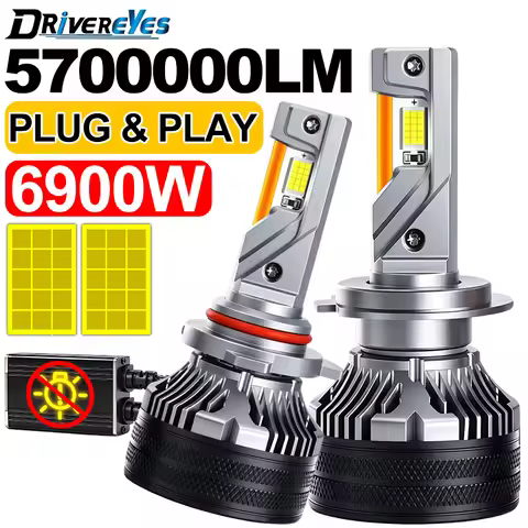 K5C PLUS 6900W H7 H11 H4 H1 Canbus Led Bulbs 9780 CSP Chip LED H8 H9 HB3 9005 HB4 9006 K6C Led 3 Cop