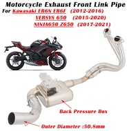 For Kawasaki ER6N ER6F Versys 650 Z650 Ninja 650 2012-2021 Motorcycle Exhaust Escape Modified Muffler Front Link Pipe With Back Pressure