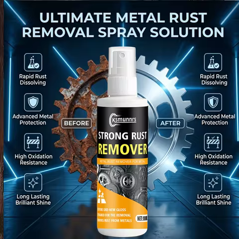 2-In-1 Rust Remover And Preventer Spray Instant Penetration One-Press Nozzle Eliminates Rust Spots A