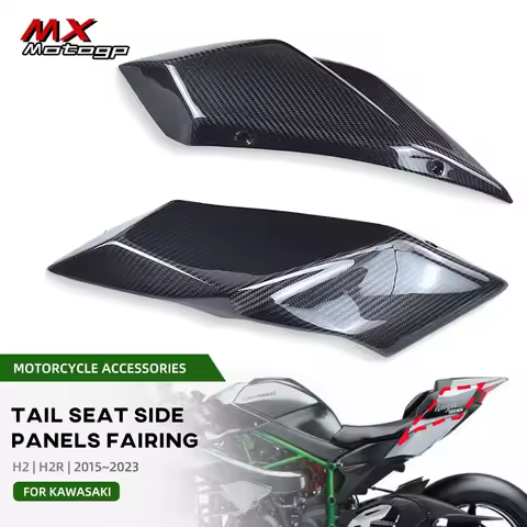H2 Motorcycle Rear Tail Seat Side Panels For KAWASAKI NINJA H2 H2R 2015-2023 Carbon Fiber Fairings K