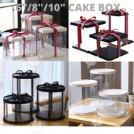 350g cardboard material Cake Box 6/8/10 inch Strong Transparent cake box birthday box packaging