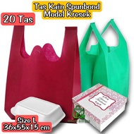 Kodian Isi 20 Tas Kain SpunBond Untuk Kotak Nasi Ukuran 36x55x15 cm Besar Sedang Model Kresek Kanton