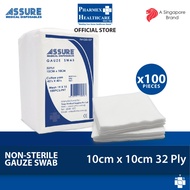 ASSURE Gauze Swab Non-Sterile (10cm x 10cm x 32-Ply) 100'S/Pkt