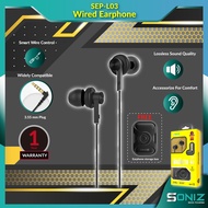 Soniz SEP-L03 Wired Earphone 3.5mm Plug (1 Year Local Warranty) Roboz Hyperstore