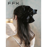 FFX FFX Black Bow Grab Clip Oversized Hair Clip Back Head Three-Dimensional Shark Clip Large Hair Vo