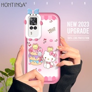 เคส Hontinga สำหรับ Vivo Y31 2021 Y51 2020 Y53S Y51A 4G เคส Y50 Y30 Y30i Hello Kitty ซิลิโคนนิ่มคลุมทั้งหมดฝาหลังเคสใส่โทรศัพท์กันกระแทกสำหรับเด็กผู้หญิง