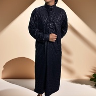 Jubah gamis pria embos original motif kunai timbul jubah pria dewasa gamis sazra