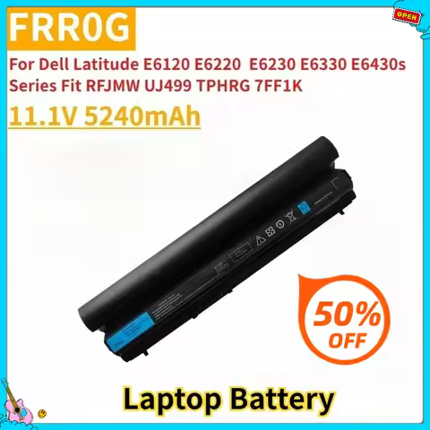 New Replacement Battery FRR0G 5240mAh for Dell Latitude E6120 E6220 E6230 E6330 E6430s Series Fit RF