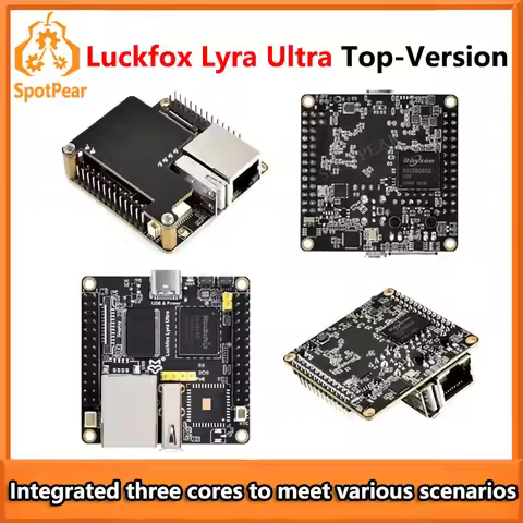 Top-Version Luckfox Lyra Ultra RK3506B OnBoard EMMC-8GB Mic Option WiFi6 /PoE With Audio and Display