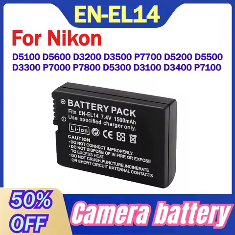 EN-EL14 CAMERA BATTERY For Nikon D5100 D5600 D3200 D3500 P7700 D5200 D5500 D3300 P7000 P7800 D5300 D