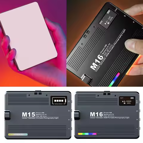 3000-9900K 1500mAh LED Video Light Dimmable Photography Fill-in Lamp Type-C Rechargeable RGB Camera 