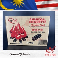 BBQ Charcoal Briquette / Batu Arang (3KG)